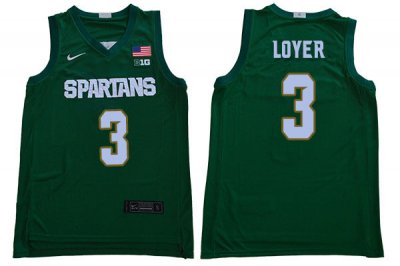 Men Michigan State Spartans NCAA #3 Foster Loyer Green Authentic Nike 2019-20 Stitched College Basketball Jersey SN32Y47OD